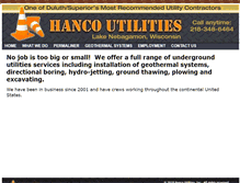 Tablet Screenshot of hancoutilities.com